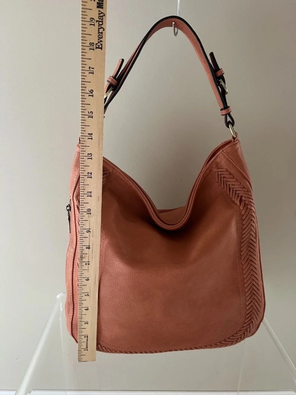 Jen & Co Orange Hobo Shoulder Bag Vegan leather Handbag Purse
